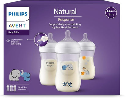 PHILIPS AVENT Bouteille Natural RESPONSE 260 ml 1 mois+ x3 DÉCOR