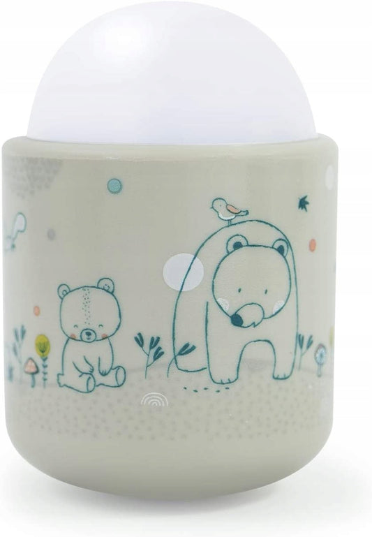PABOBO Nomade bezprzewodowa lampka nocna 8x5 cm, beżowa lampka LED z motywem misia dla dziecka