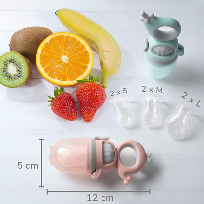 TABRIX anneau de dentition distributeur de fruits pour bébés 3 m+ 2 pièces 6 embouts