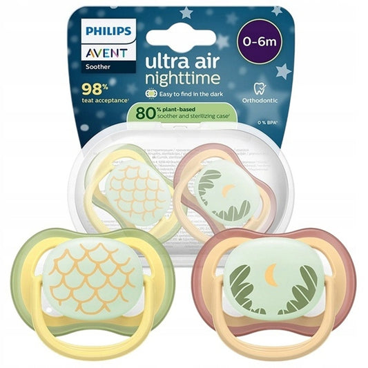 PHILIPS AVENT Ultra Air Night chupetas x 2 0-6 msc BRILHAM NO ESCURO