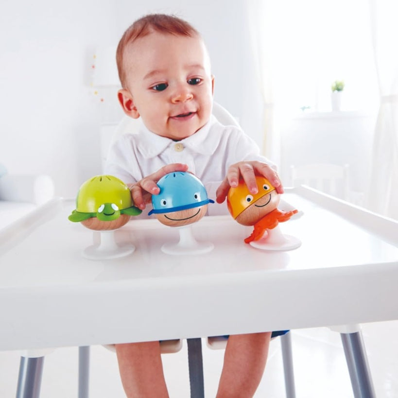 HAPE Stay-put sensoryczne stworzenia morskie z przyssawkami 3 sztuki "O