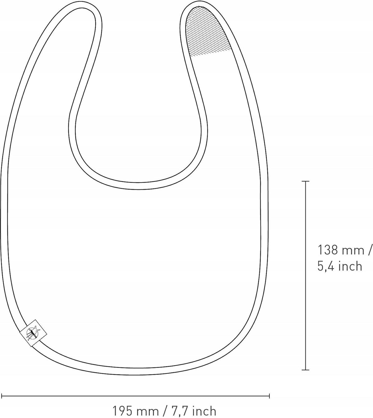 LASSIG śliniak bawełniany na rzep x3 0-6msc, bawełniany śliniak dla niemowląt z wymiarami 195 mm x 138 mm