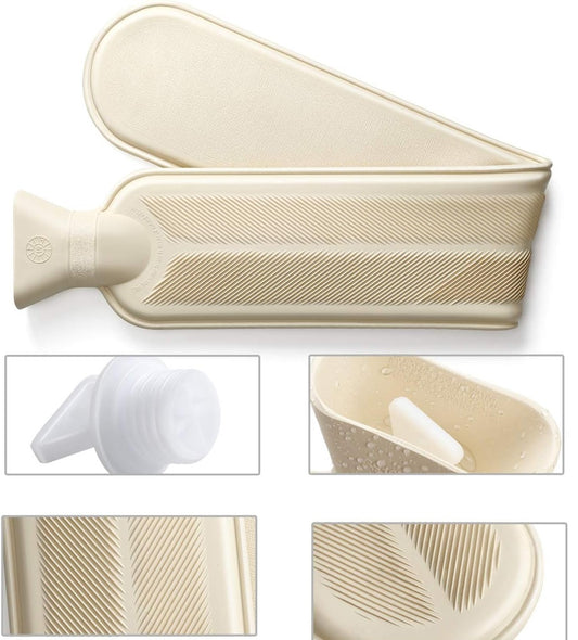 HOMEALEXA kauczukowy termofor wodny 2 litry + miękka powłoka 72 cm