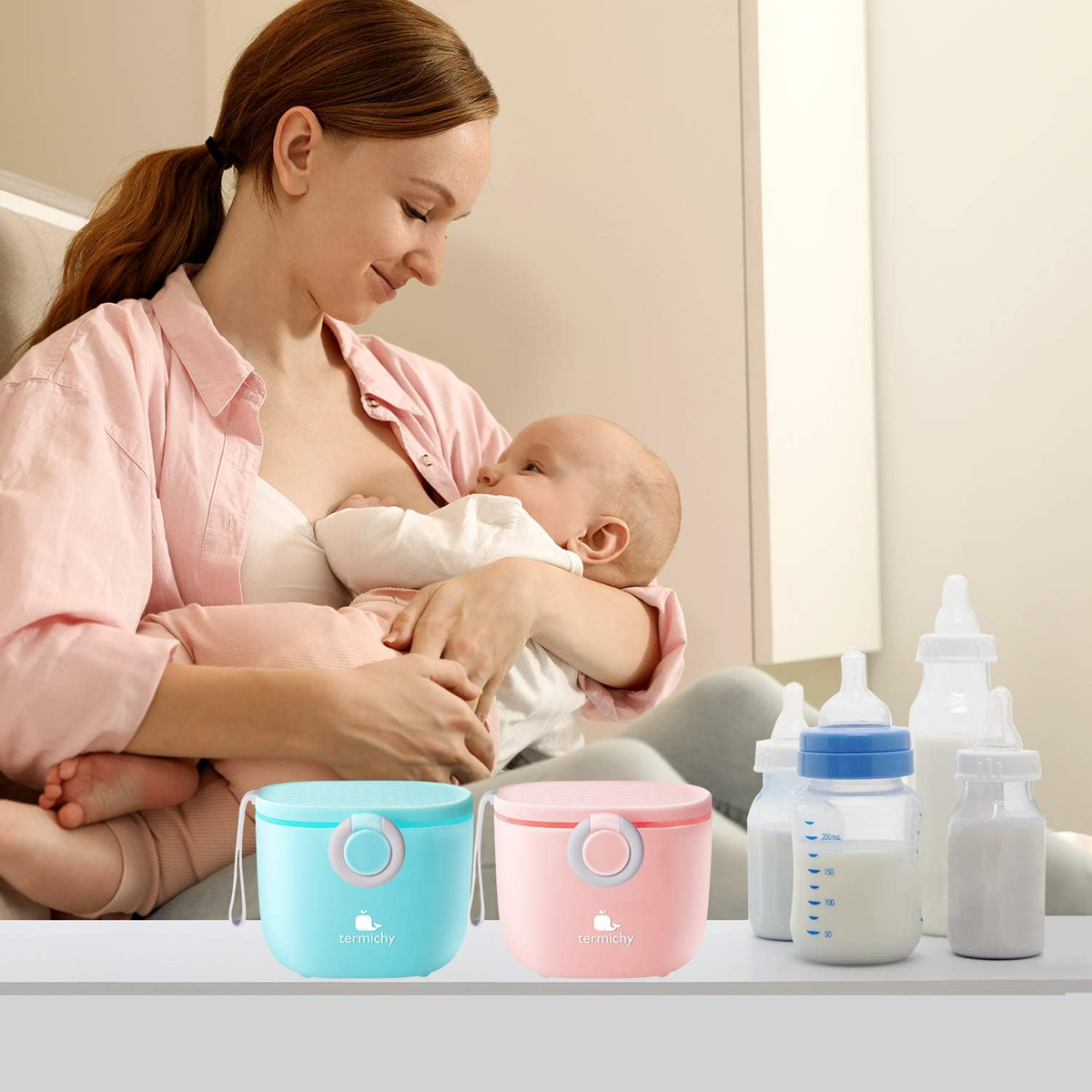 TERMICHY recipient pentru lapte praf 500 ml 250 g + linguriță