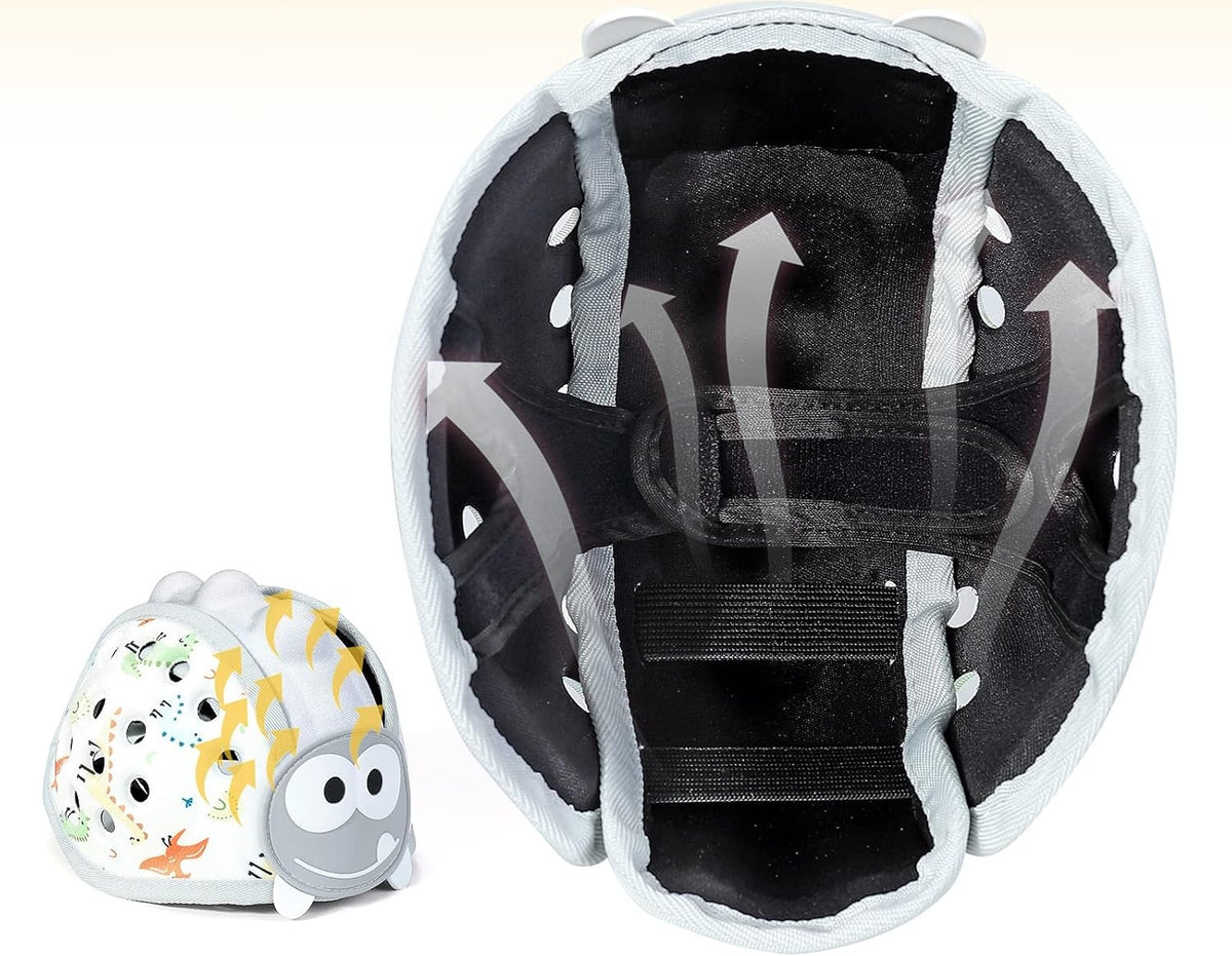 ORZBOW casque de protection pour l’apprentissage de la marche 40-48 cm DINO + protège-genoux