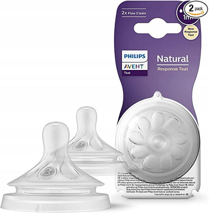 PHILIPS AVENT Natural RESPONSE smoczki 1m+ x2, smoczki do butelki Natural Response 2-pack