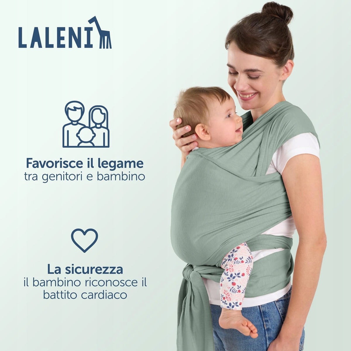 LALENI eșarfă elastică pentru purtarea bebelușului până la 15kg