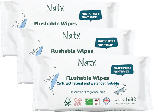 ECO BY NATY lingettes humides 3 x 56 jetables compostables