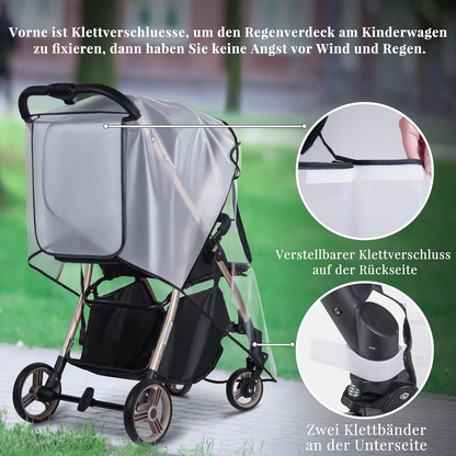 BEMECE housse de pluie universelle pour poussettes avec fenêtre