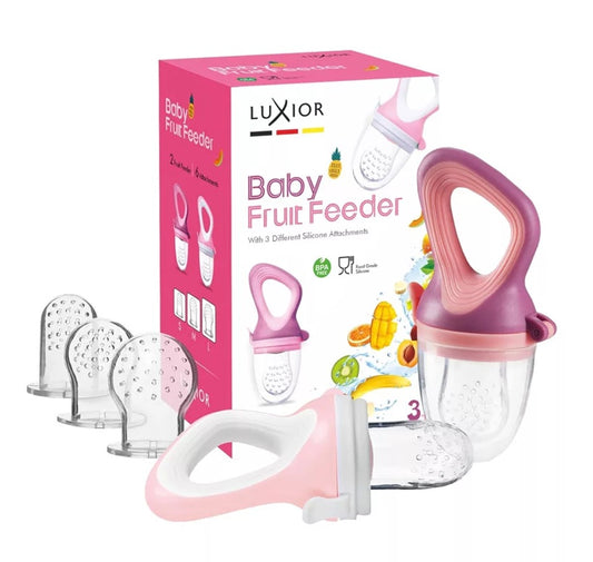 LUXIOR podajnik smoczek do owoców dla dzieci 3-12m 2 sztuki 6 ustników