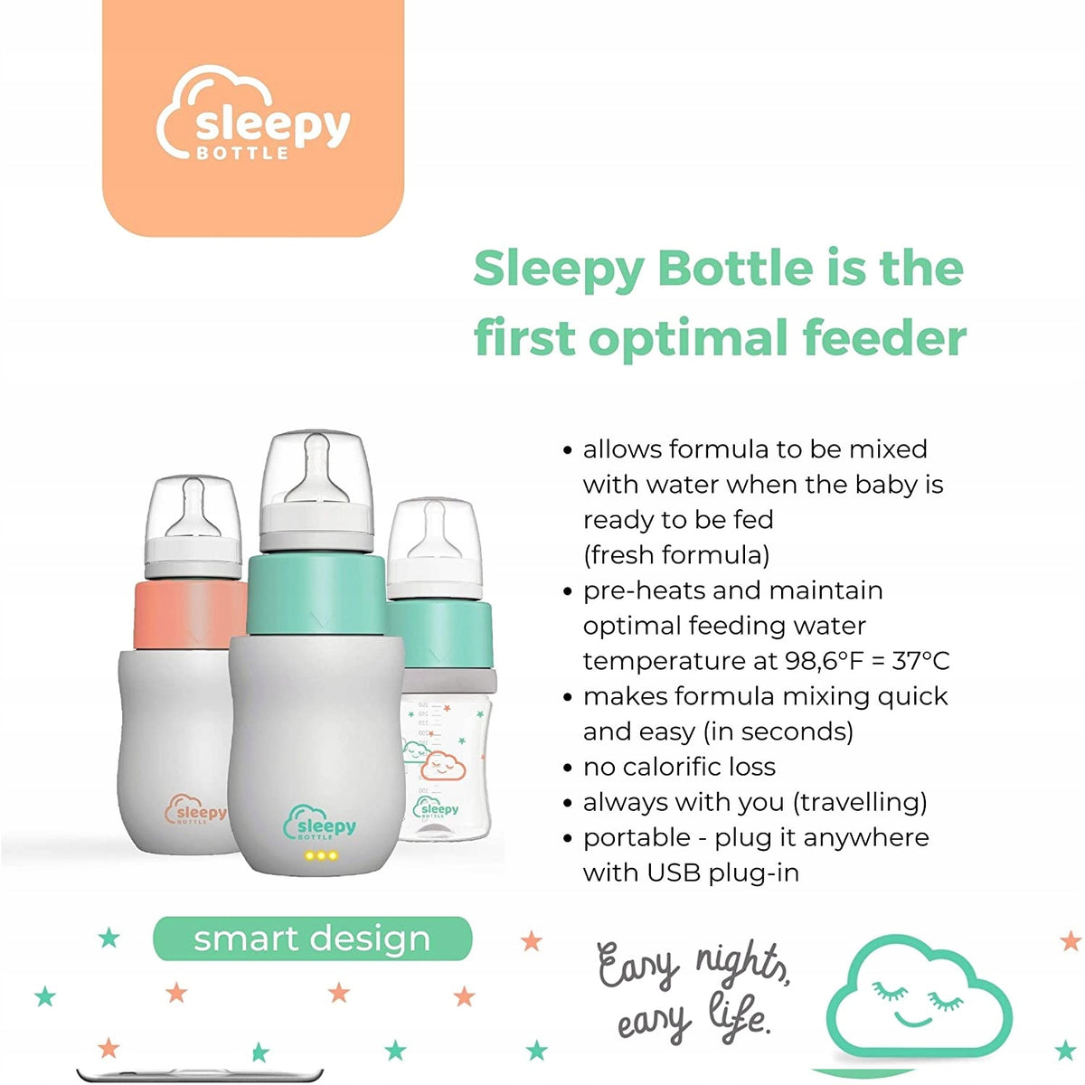 SLEEPY BOTTLE zestaw startowy podgrzewacz z butelk – zdjęcie produktu 7