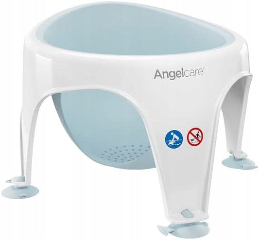 ANGELCARE krzesełko do kąpieli 6m+ białe z niebieskim siedziskiem, antypoślizgowe, z przyssawkami