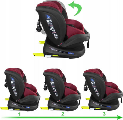XOMAX S64 fotelik samochodowy obrót 360 gr 0/1/2/3 ISOFIX