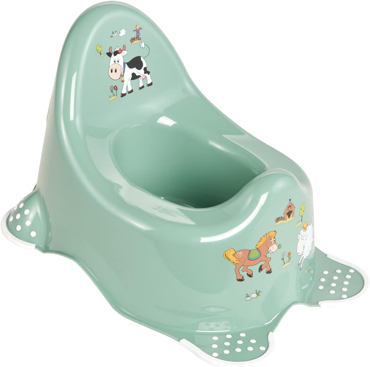 KEEEPER Funny Farm nocnik 18 m+ do 15 kg – zielony wymiary 38 x 27 x 23,5 cm materiał polipropylen wolny od BPA – zdjęcie 1