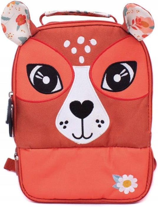 LES DEGLINGOS izolowana torba termiczna lunchbox PLECAK, czerwony plecak lunchbox z motywem misia