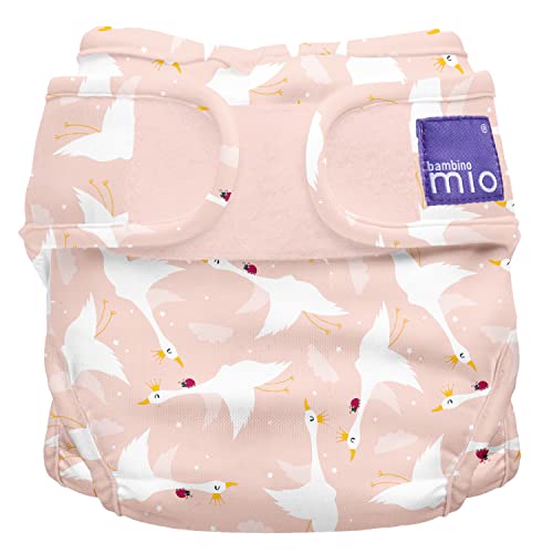 BAMBINO MIO otulacz na pieluchę <9kg różowy z bocianami, wielorazowy otulacz na pieluchę z podwójnymi gumkami