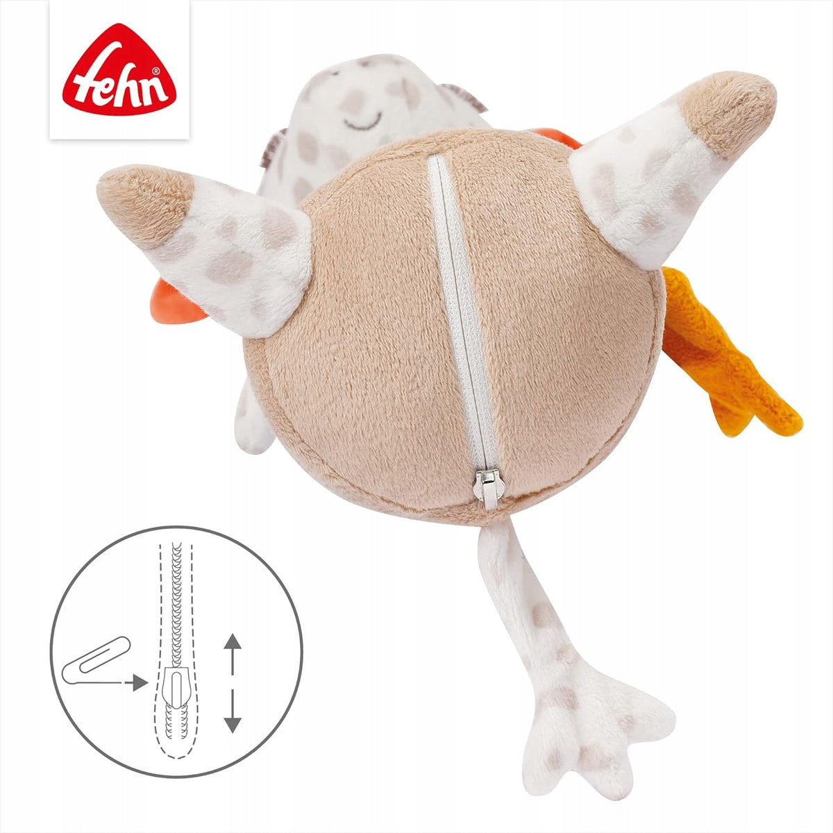 FEHN lampka nocna przytulanka żyrafa 27cm GUTE NACHT, pluszowa lampka do zasypiania dla niemowląt