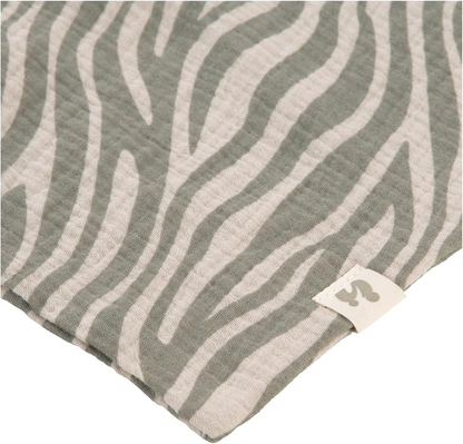 HAUCK Cuddle N Play muślinowy komforter przytulanka 25 x 25 cm ZEBRA SAGE