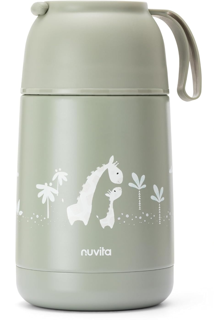 NUVITA 4475 thermos alimentaire en acier inoxydable 620 ml 0+ GIRAFES
