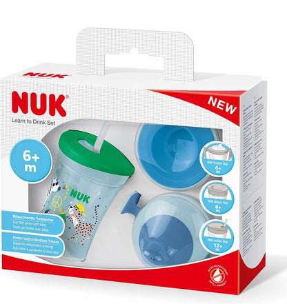 NUK drinkleerset beker + 3 mondstukken