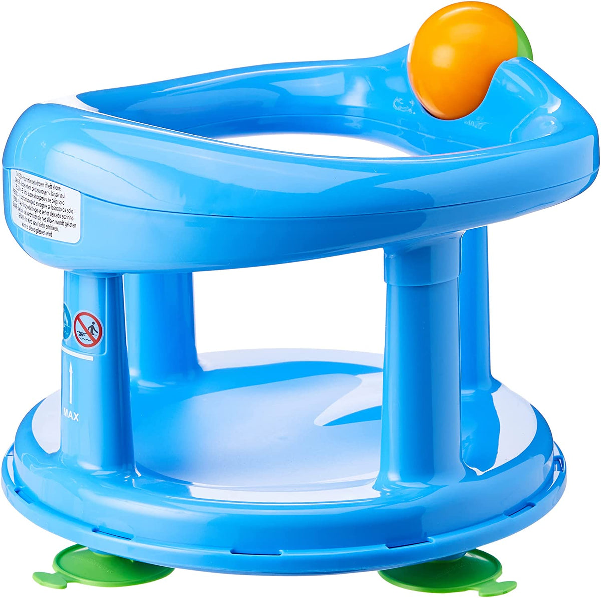 SAFETY 1ST krzesełko do kąpieli 6m+ <10kg, niebieskie krzesełko z obrotowym siedziskiem i przyssawkami