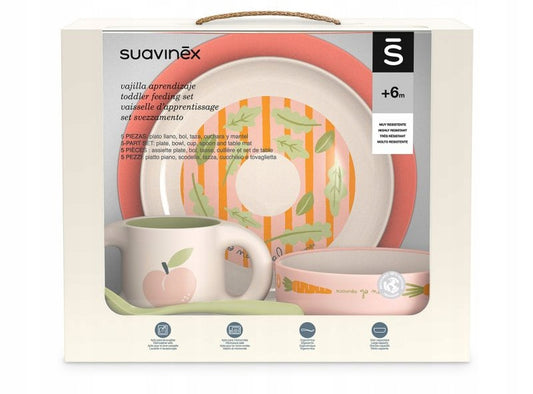 SUAVINEX Go Natural zestaw naczyń 5el. 6m+