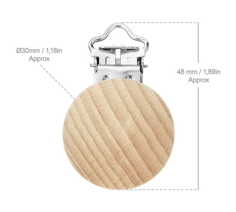RUBY clips en bois pour chaîne de sucette 10 pièces