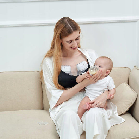 BELLABABY laktator elektryczny muszlowy bezprzewodowy, biały, do wygodnego odciągania mleka podczas karmienia dziecka