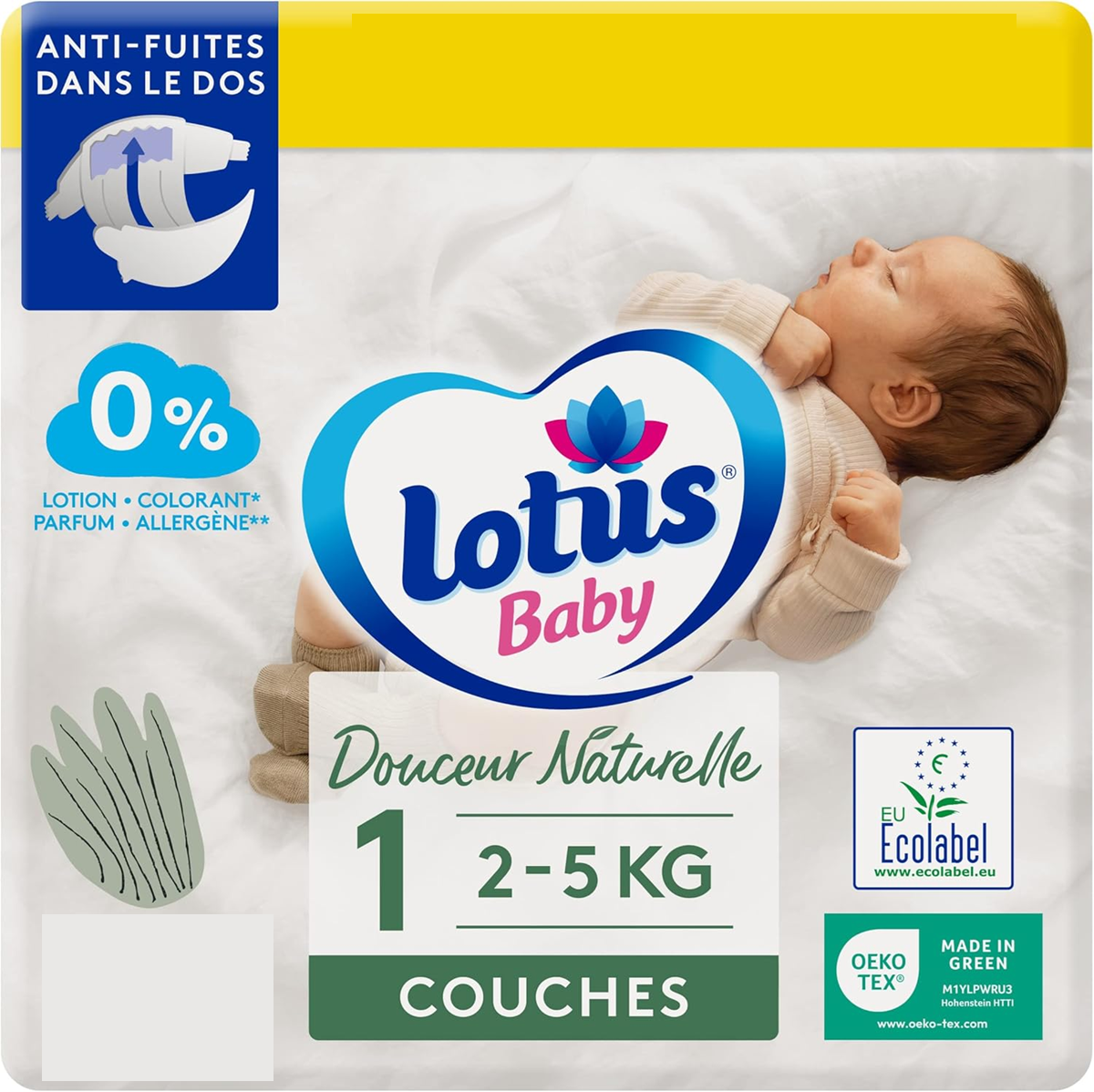 LOTUS BABY couches jetables écologiques taille 1 (2-5kg) x20