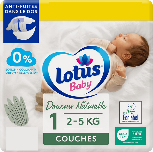LOTUS BABY couches jetables écologiques taille 1 (2-5kg) x20