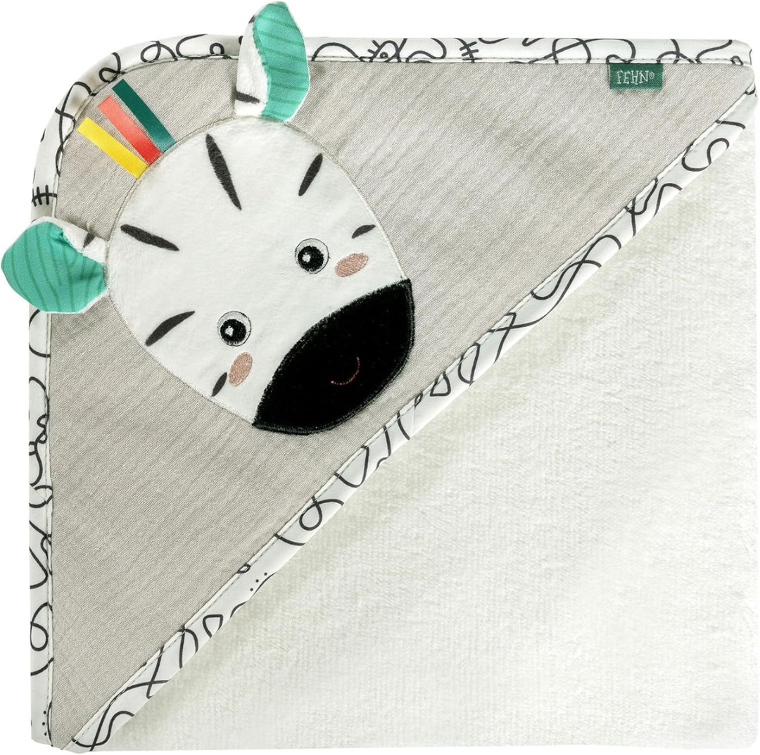 FEHN serviette à capuche zèbre 80x80 cm