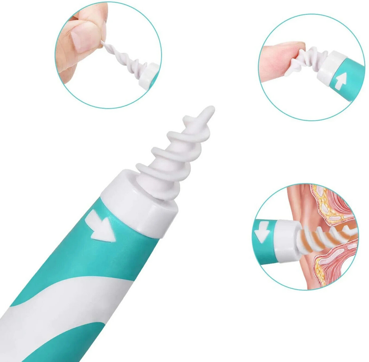 Q GRIPS urządzenie do czyszczenia uszu + 14 silikonowych końcówek