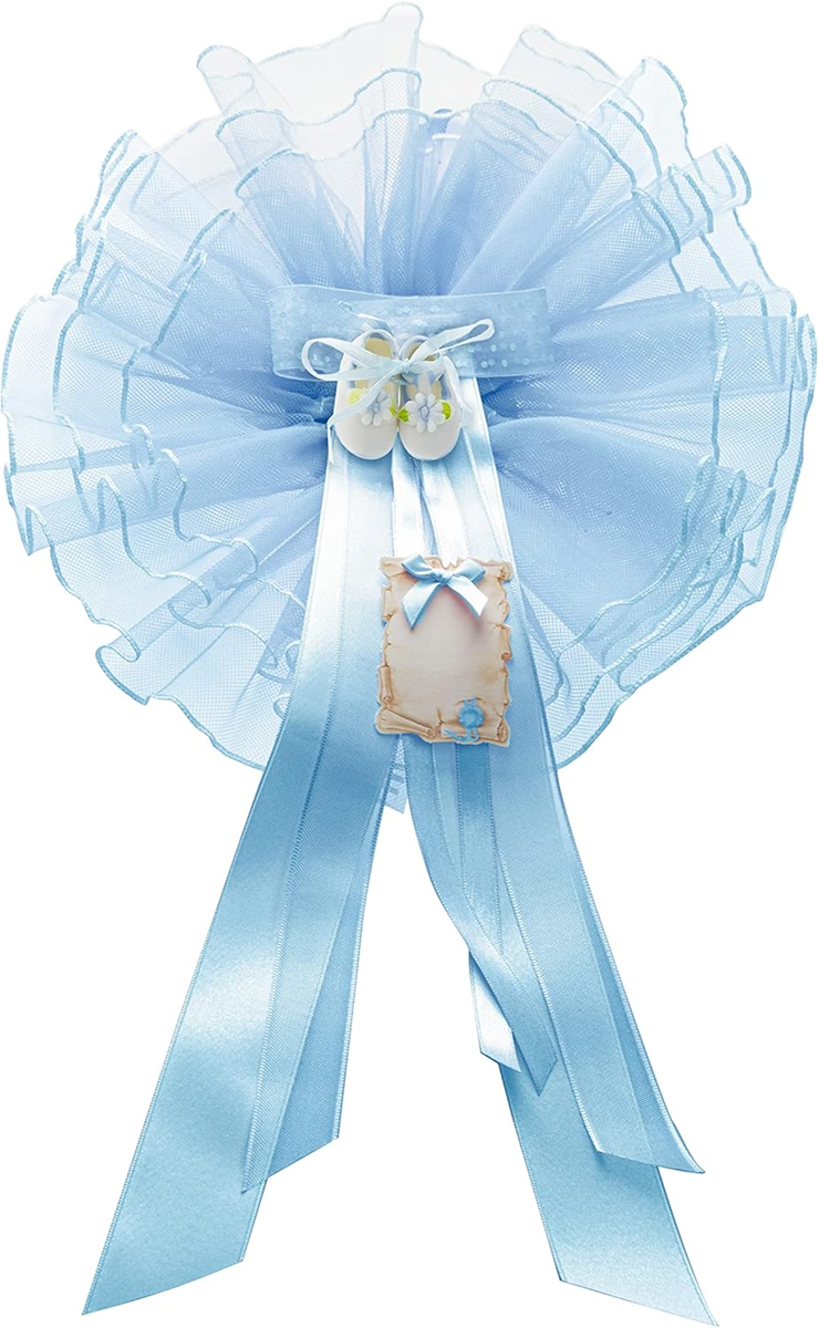 MARELI noeud de naissance pour bébé 32 cm céramique tulle satin