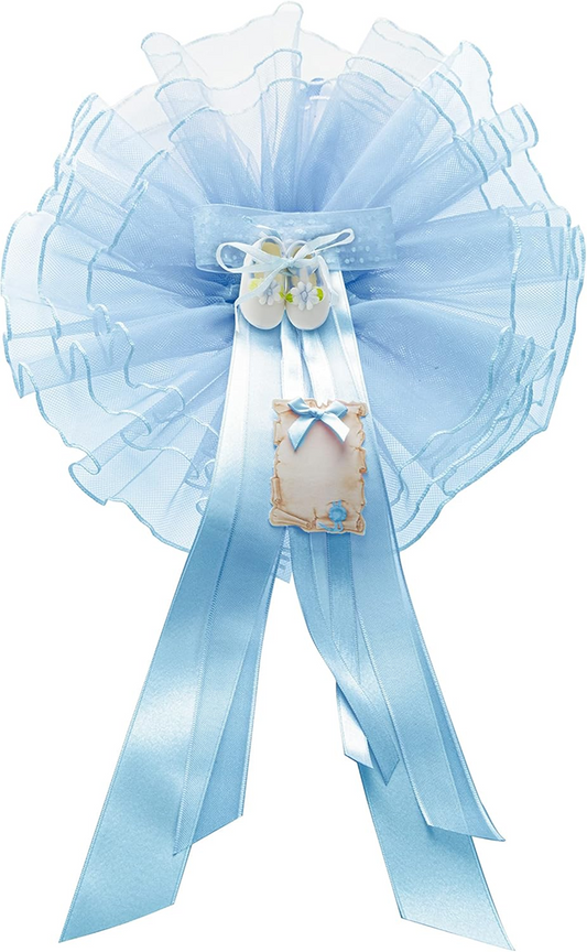 MARELI noeud de naissance pour bébé 32 cm céramique tulle satin