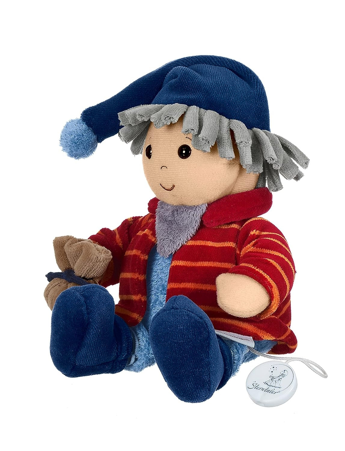 STERNTALER Sandmann przytulanka z pozytywką 27 cm "O niebiesko-czerwona zabawka dla dzieci od urodzenia