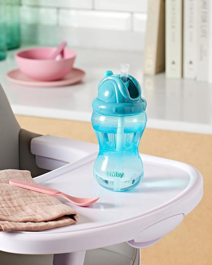 NUBY Flip-it Cup gobelet anti-fuite avec paille 12 m+ 360 ml