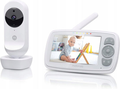 MOTOROLA Ease34 niania elektroniczna 4,3" FHSS, biały monitor z kamerą i ekranem LCD