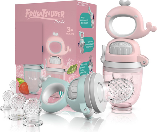 TABRIX anneau de dentition distributeur de fruits pour bébés 3 m+ 2 pièces 6 embouts