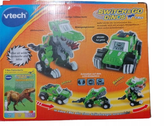 VTECH Switch&Go Dinos TRANSFORMERS j.niemiecki zielony dinozaur-zabawka 3-8 lat