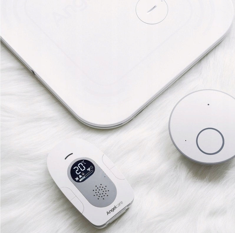 ANGELCARE SmartSensor Pro2 niania elektroniczna + 2 czujniki ruchu, biały zestaw z monitorem i czujnikami