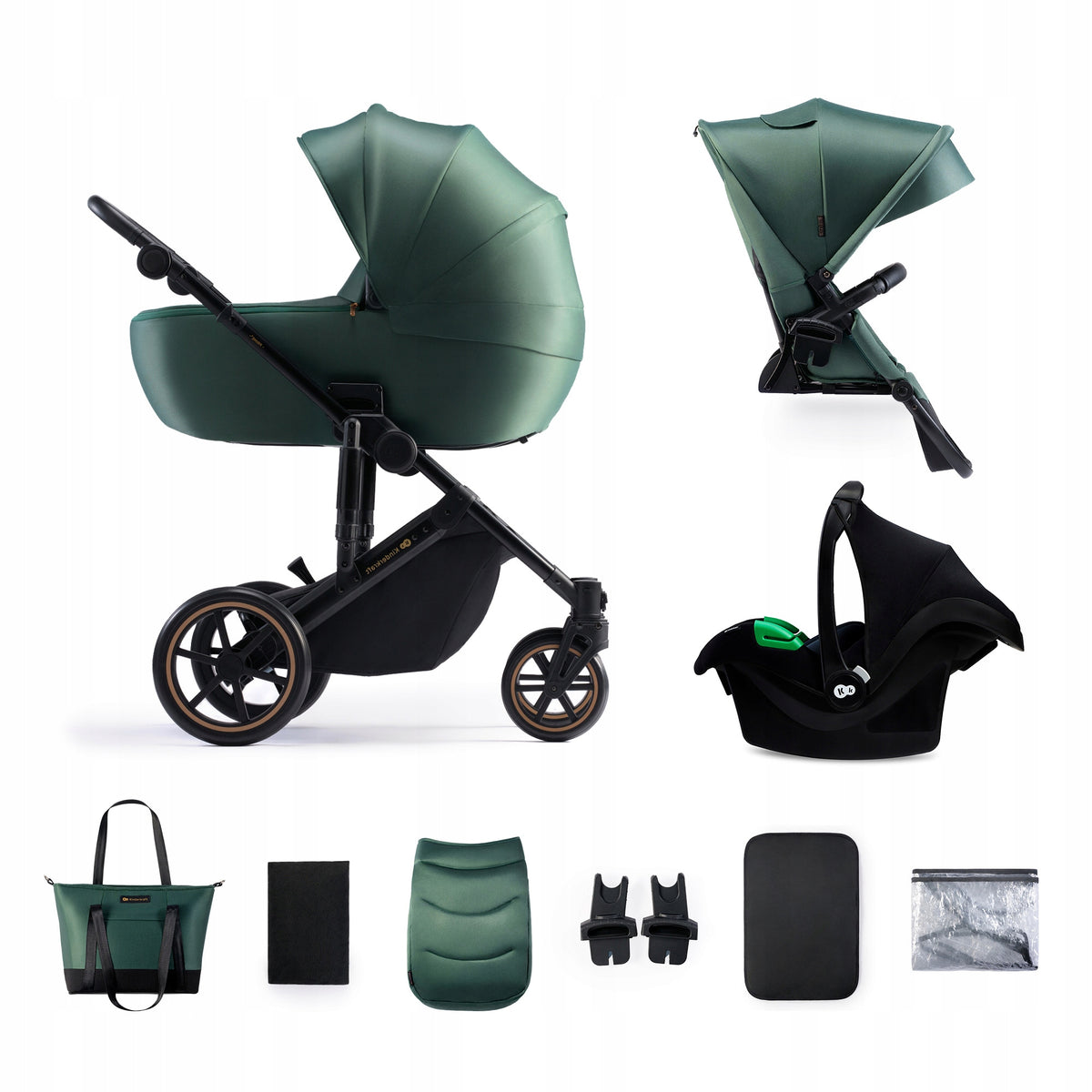 KINDERKRAFT PRIME2 PRO poussette multifonction 3-en-1 jusqu'à 22kg + siège auto MINK PRO