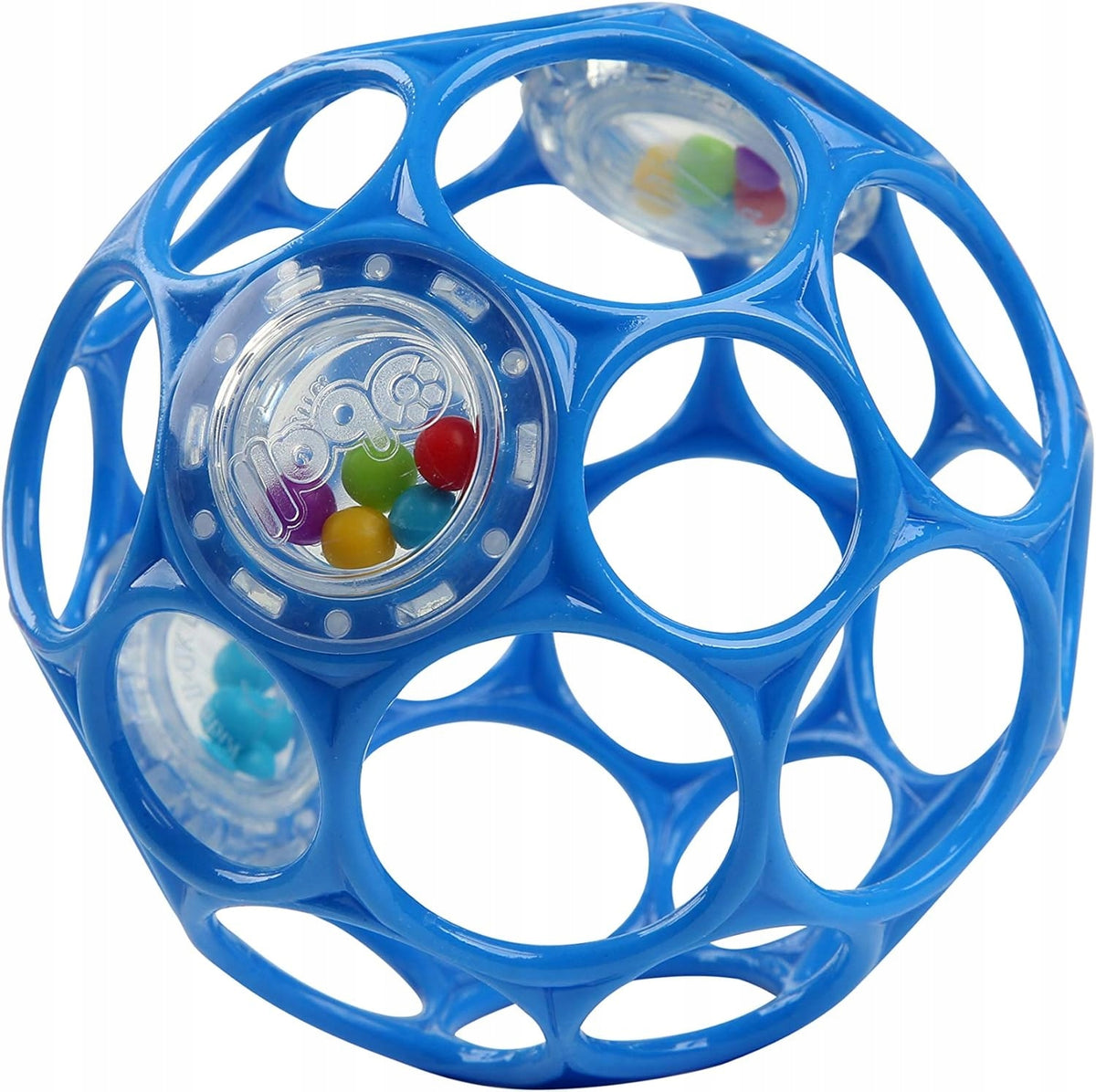 BRIGHT STARTS Oball Rattle Silikon-Greifling Beißring mit Rassel 10 cm
