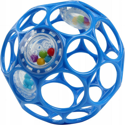 BRIGHT STARTS Oball Rattle Silikon-Greifling Beißring mit Rassel 10 cm