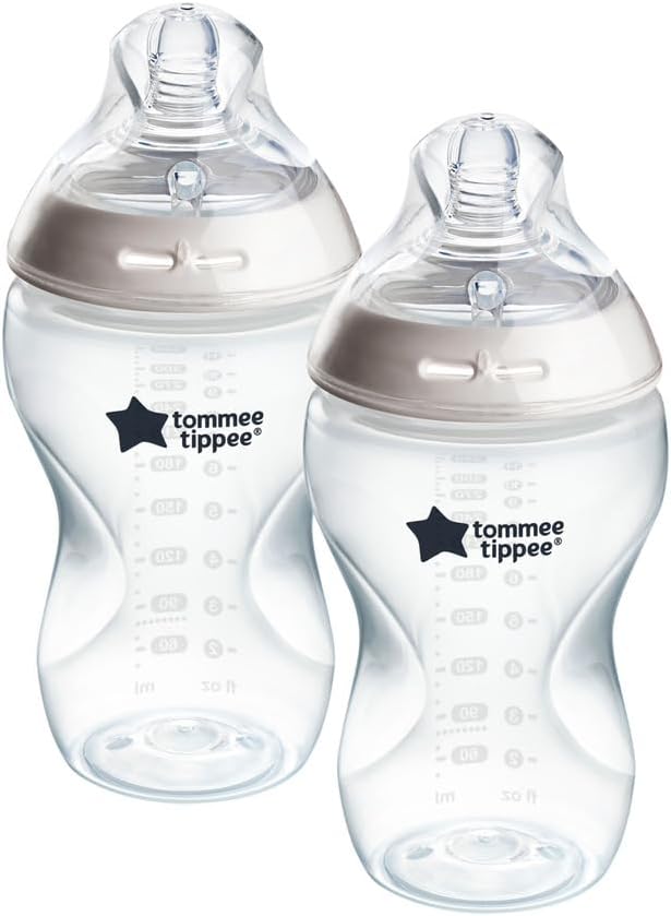 TOMMEE TIPPEE Natural Start butelka 340ml ANTI-COLIC 3msc+ x2, antykolkowe butelki dla niemowląt
