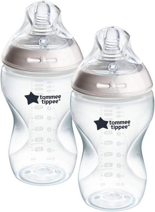 TOMMEE TIPPEE Natural Start butelka 340ml ANTI-COLIC 3msc+ x2, antykolkowe butelki dla niemowląt