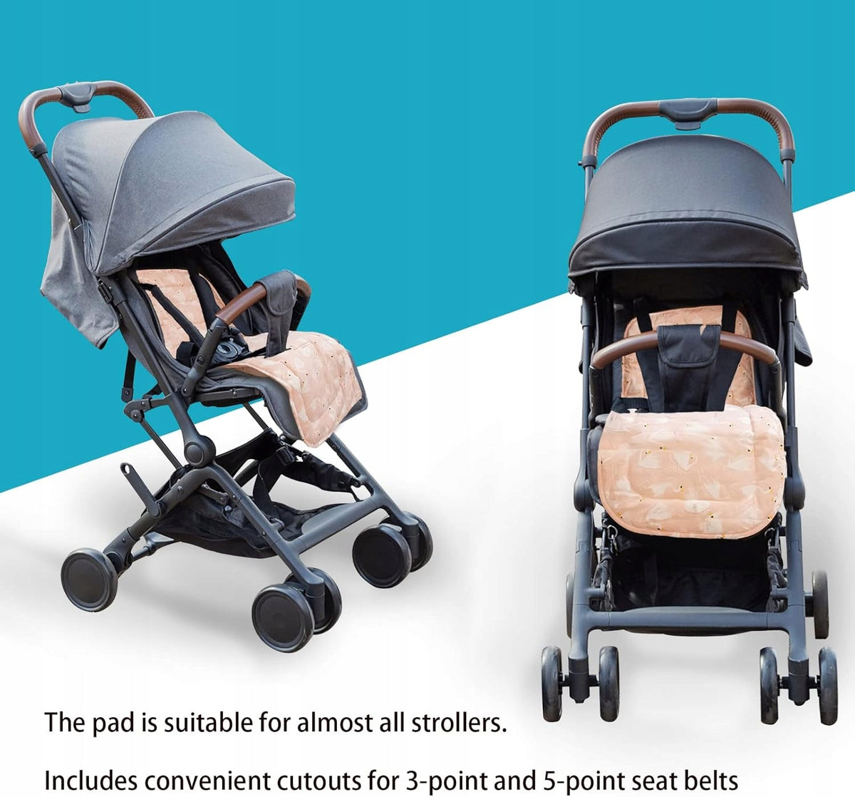 MIRACLE BABY uniwersalna wkładka do wózków spacerowych, różowa wkładka do spacerówki z bawełny, wygodna i oddychająca