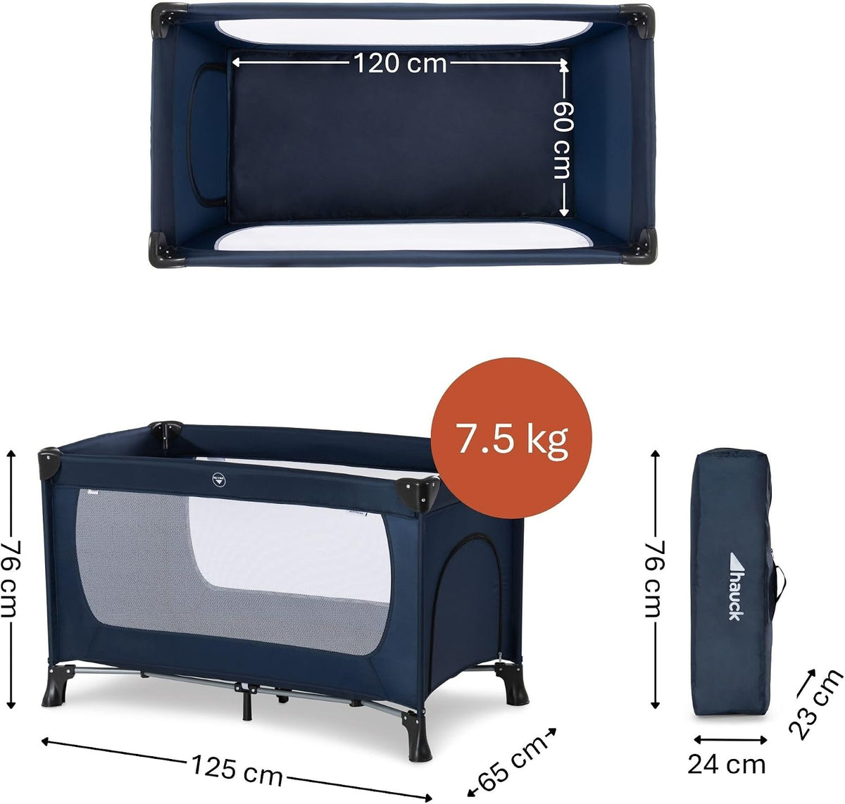 Hauck Dream N Play Plus lit parapluie 120x60 jusqu’à 15 kg