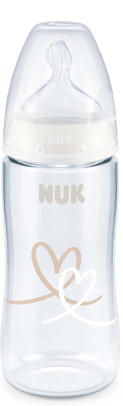 NUK First Choice+ biberon 300 ml tétine M débit moyen 0-6 m CŒURS
