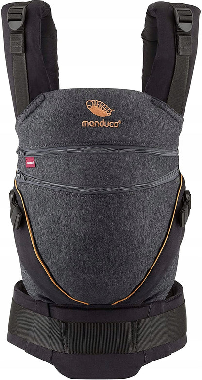 MANDUCA XT nosidełko klamrowe bawełna organiczna, nosidełko Manduca XT Cotton denim black/toffee