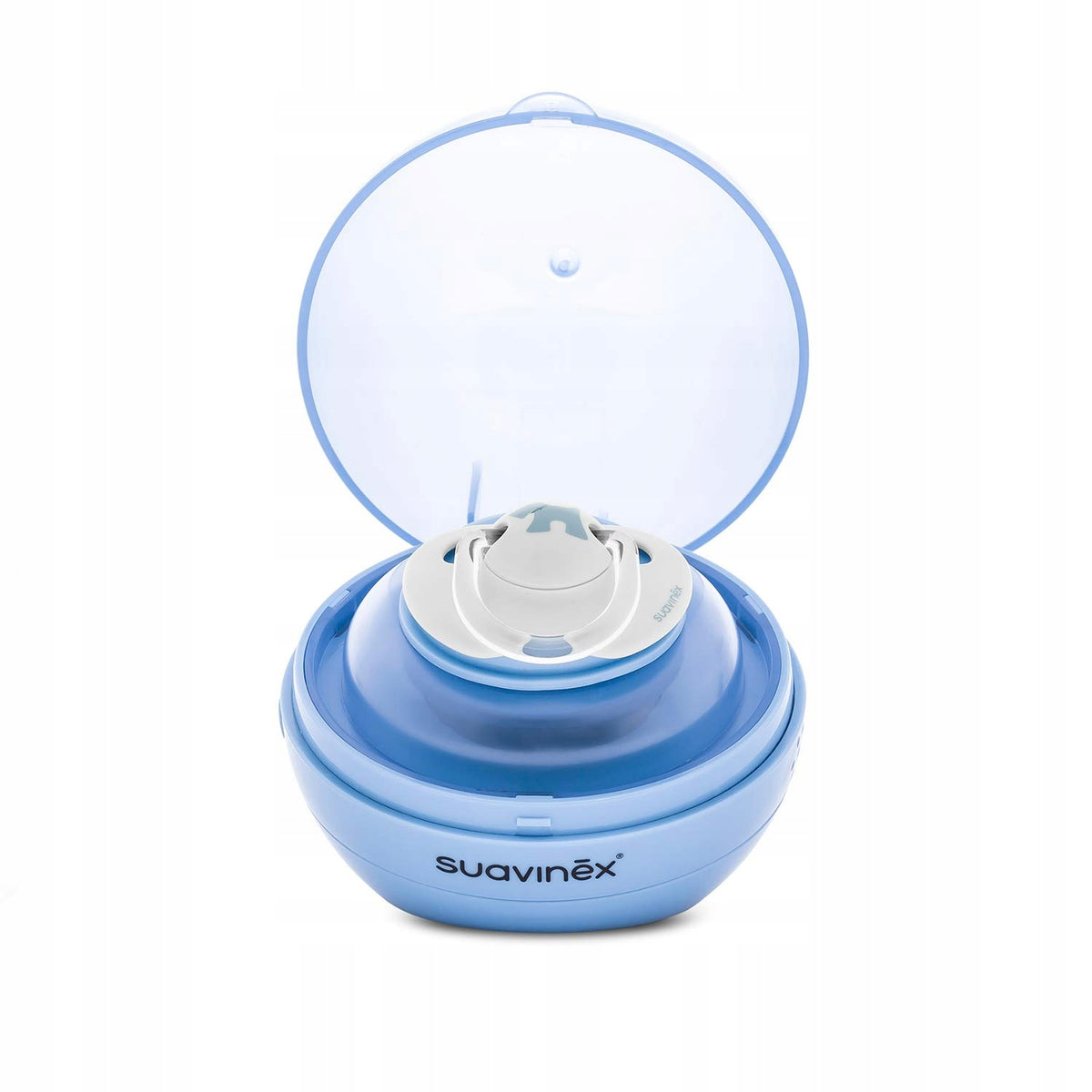 SUAVINEX Duccio STERYLIZATOR smoczków UV 9 cm, niebieski sterylizator smoczka z USB
